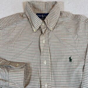 Ralph Lauren Classic Fit Button Down‎ Shirt Mens Plaid Checkered Size Medium